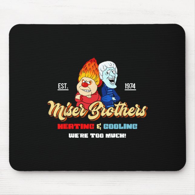 Heating And Cooling Brothers Christmas Retro  Mouse Pad (Front)