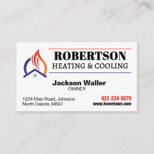 Heating and Cooling HVAC Business Card