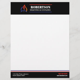 Heating and Cooling HVAC Custom Letterhead
