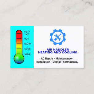 Heating and Cooling (Repair Services) HVAC Business Card