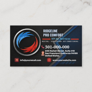 Heating and Cooling Services (HV AC) | Custom HVAC Business Card