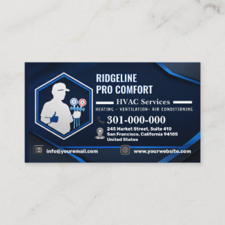 Heating and Cooling Services (HV AC) | Custom HVAC Business Card