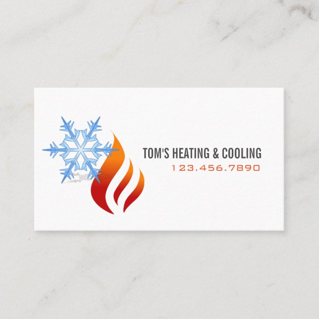 Heating & Cooling , Air Conditioning HVAC Business Business Card (Front)