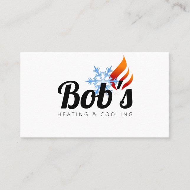 Heating & Cooling , Air Conditioning HVAC Business Card (Front)