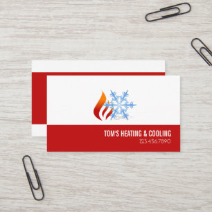 Heating & Cooling ,Air Conditioning HVAC Business Card