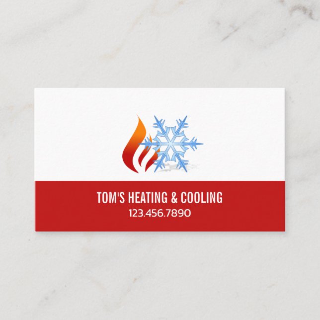 Heating & Cooling ,Air Conditioning HVAC  Business Card (Front)