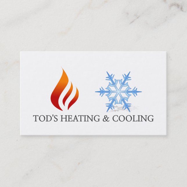 Heating & Cooling , Air Conditioning HVAC Business Card (Front)