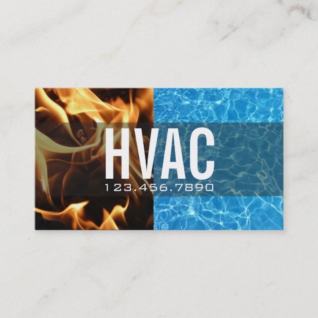 Heating & Cooling , Air Conditioning HVAC Business Card (Front)