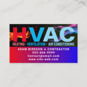 Heating & Cooling & Air Conditioning Modern HVAC Business Card