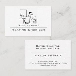 Heating Engineer Illustration Plumbing and Heating Business Card