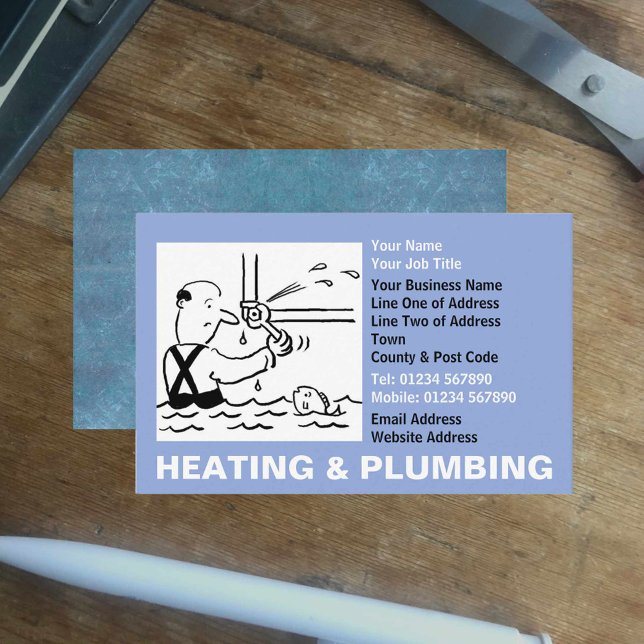 Heating & Plumbing Cartoon Business Card (Creator Uploaded)