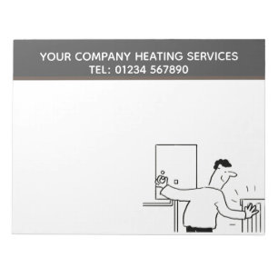 Heating Services Cartoon Theme to Personalise Notepad
