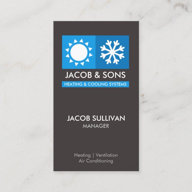 Heating Ventilation Air Conditioning Cooling Busin Business Card (Front)