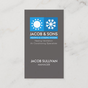 Heating Ventilation Air Conditioning Cooling Busin Business Card