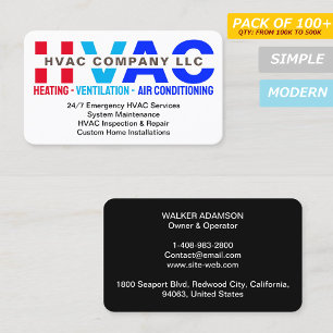 Heating & Ventilation & Air Conditioning - HVAC Business Card
