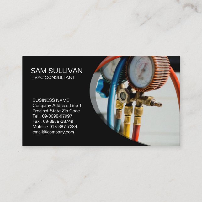 Heating Ventilation Air Conditioning HVAC Business Card (Front)