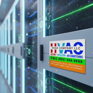 Heating, Ventilation & Air Conditioning - Pro HVAC Magnetic Business Card