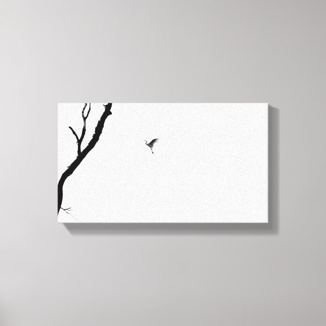 Heaven and Earth/ Bird Flying to a Tree/ Zen Photo Canvas Print (Front)