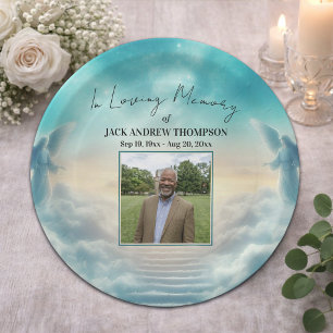 Heaven Angels Celebration Of Life Photo  Paper Plate