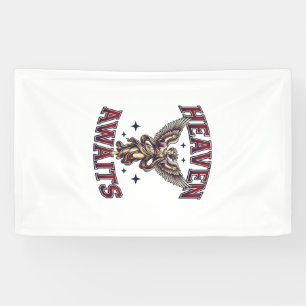 Heaven Awaits Gothic Angel Vintage Engraving Shirt Banner