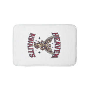 Heaven Awaits Gothic Angel Vintage Engraving Shirt Bath Mat