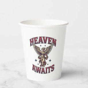 Heaven Awaits Gothic Angel Vintage Engraving Shirt Paper Cups