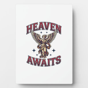 Heaven Awaits Gothic Angel Vintage Engraving Shirt Plaque