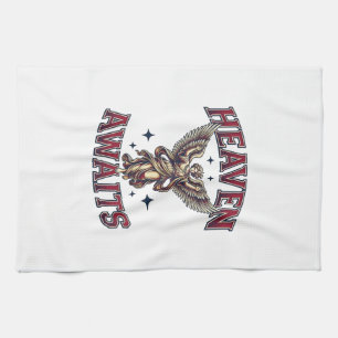 Heaven Awaits Gothic Angel Vintage Engraving Shirt Tea Towel