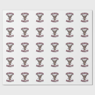 Heaven Awaits Gothic Angel Vintage Engraving Shirt Wrapping Paper
