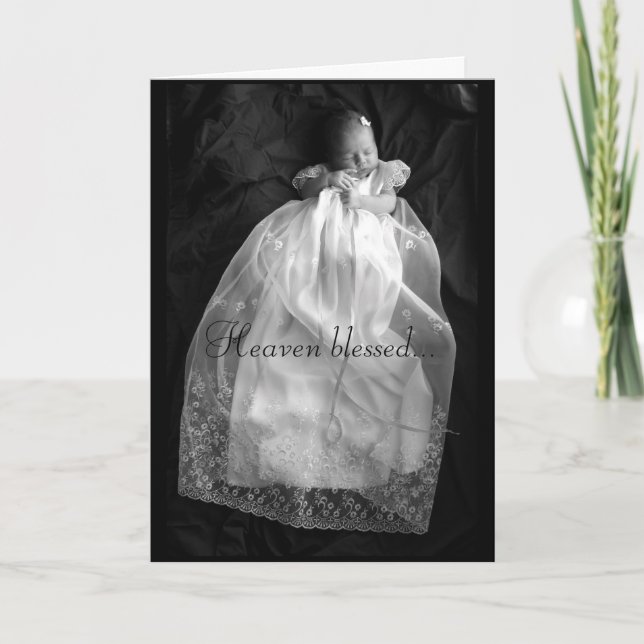 Heaven Blessed baby card (Front)