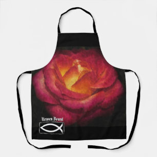 Heaven Bound Flame Red Rose Apron