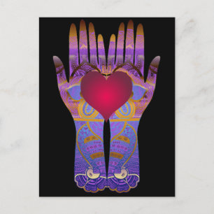 Heaven Hands Dark Postcard