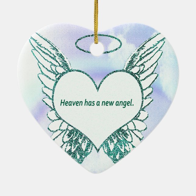 Heaven has a New Angel Ceramic Tree Decoration (Back)