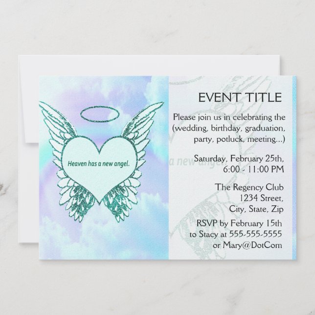 Heaven has a New Angel Invitation (Front)