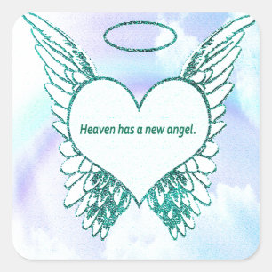 Heaven has a New Angel Square Sticker