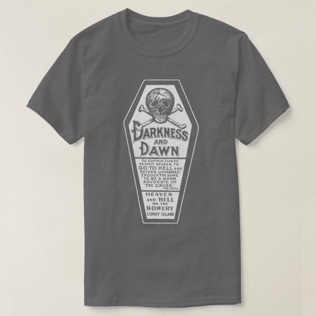 Heaven Hell Vintage Coffin T-Shirt (Design Front)