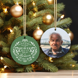 Heaven in our Home...Green Memorial Photo Ceramic Tree Decoration