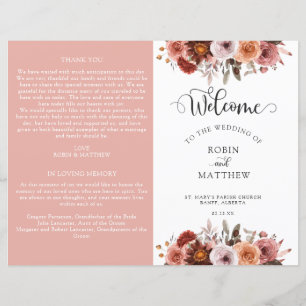 Heaven in Rose, Floral Wedding Program