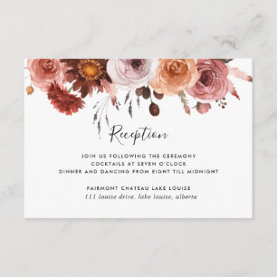 Heaven in Rose Floral Wedding Reception Enclosure Card