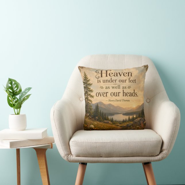 Heaven Is Under Our Feet Rustic Mountain Cushion (Chair)