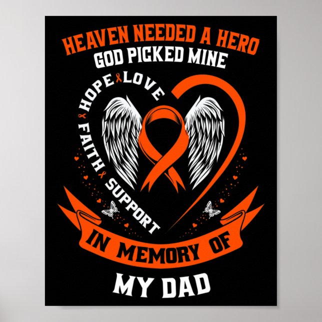 Heaven Needed a Hero God Picked My Dad Leukaemia A Poster (Front)
