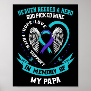 Heaven Needed a Hero God Picked My Papa Suicide Aw Poster