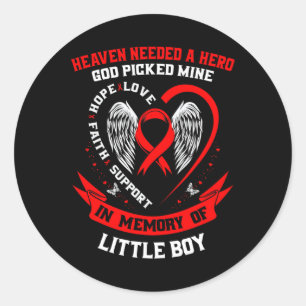 Heaven Needed A Hero God Picked Son Little Boy Hea Classic Round Sticker