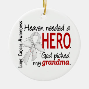 Heaven Needed A Hero Grandma Lung Cancer Ceramic Tree Decoration