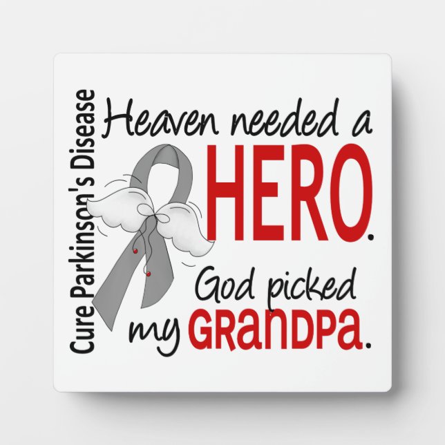 Heaven Needed a Hero Grandpa Parkinson's Plaque (Front)