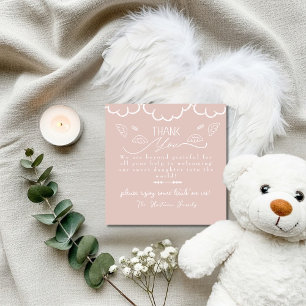 Heaven Pink baby Labor & Delivery NICU Hospital  Thank You Card