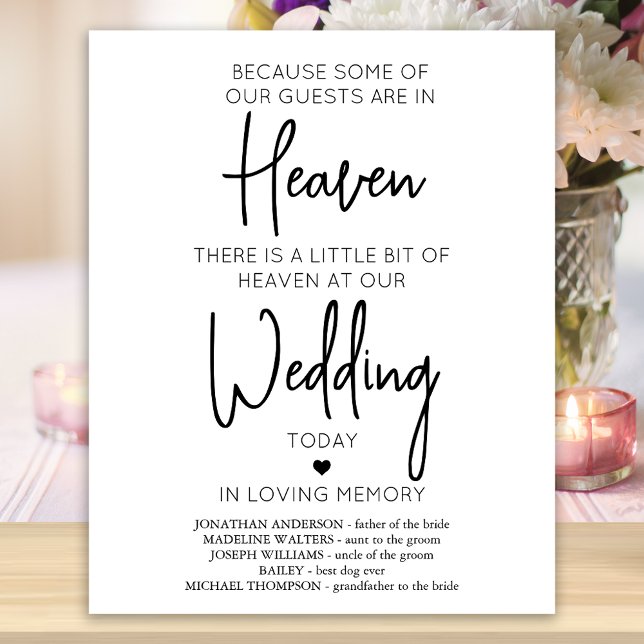 Heaven Poem In Loving Memory Wedding Memorial  Poster (Creator Uploaded)