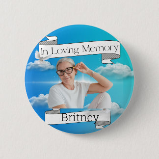 Heaven & Ribbon Memorial RIP 6 Cm Round Badge