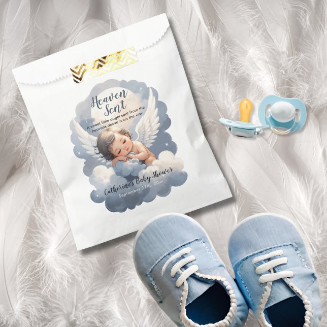 Heaven Sent Angel Baby In Clouds Baby Shower Favour Bags (Creator Uploaded)