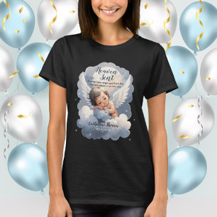 Heaven Sent Angel Baby In Clouds Baby Shower T-Shirt